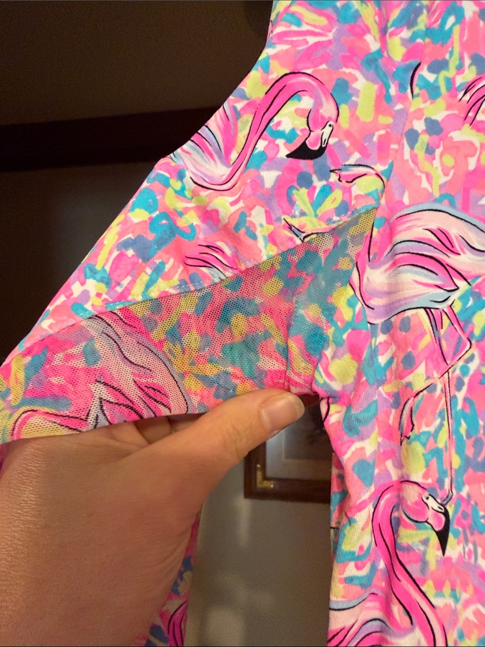 Pink Flamingo Print Long Sleeve Dress - Picture 5 of 6
